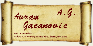 Avram Gačanović vizit kartica